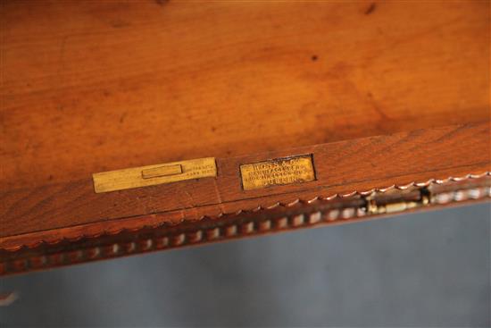 An early 19th century walnut Patent action leather topped campaign writing desk, by Ross & Co, Dublin, W.3ft 3in.